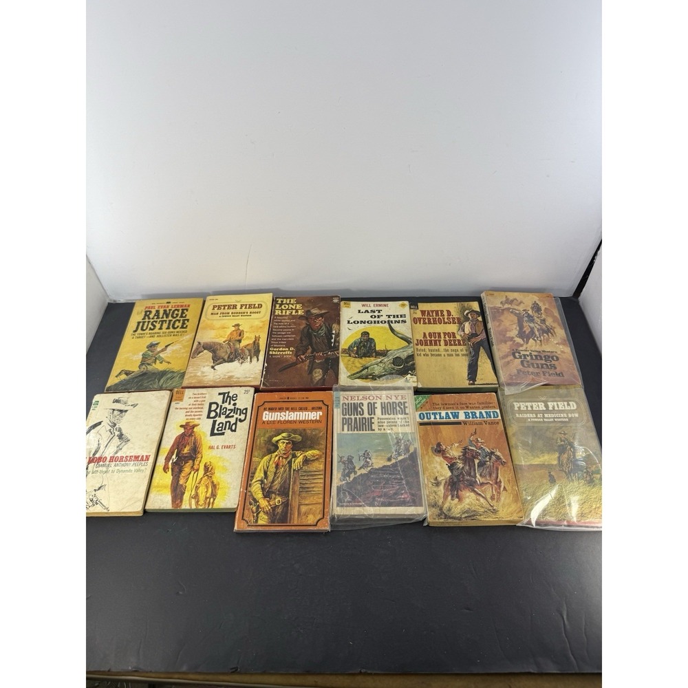 Vintage Western Paperback Book Lot Dell Lancer Peter Field Cowboy Novels